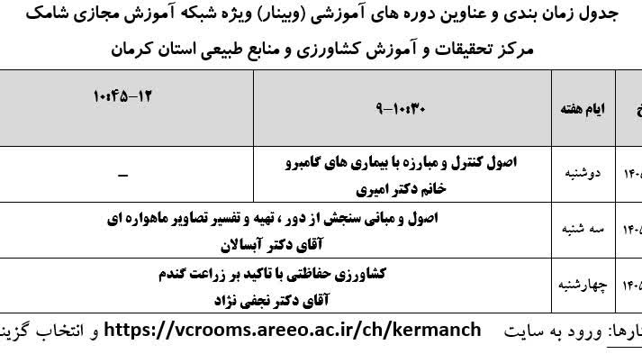 برگزاری وبینارهای آموزشی در مرکز کرمان