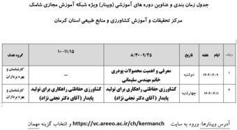 برگزاری وبینارهای آموزشی در مرکز کرمان