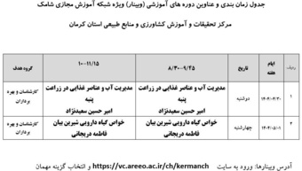 برگزاری وبینارهای آموزشی در مرکز کرمان