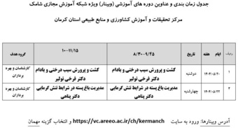 برگزاری وبینارهای آموزشی در مرکز کرمان