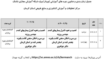 برگزاری وبینارهای آموزشی در مرکز کرمان