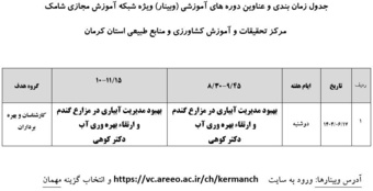 برگزاری وبینارهای آموزشی در مرکز کرمان