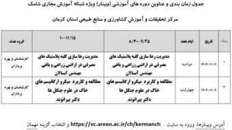 برگزاری وبینارهای آموزشی در مرکز کرمان