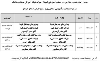 برگزاری وبینارهای آموزشی در مرکز کرمان