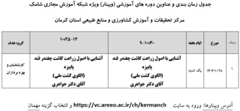 برگزاری وبینار آموزشی در مرکز کرمان