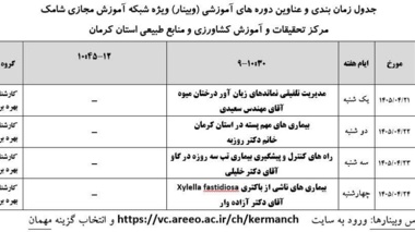 برگزاری وبینارهای آموزشی در مرکز کرمان