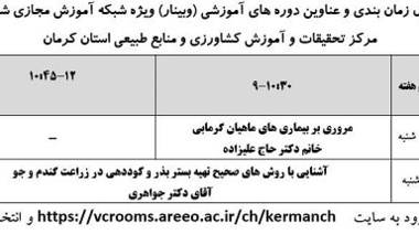 برگزاری وبینارهای آموزشی در مرکز کرمان