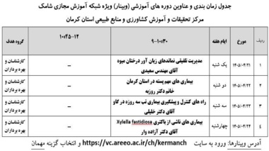 برگزاری وبینارهای آموزشی در مرکز کرمان