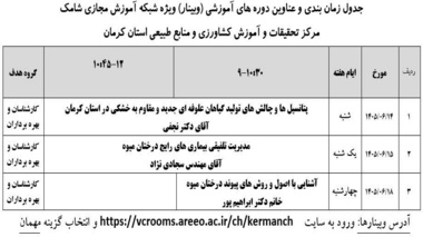 برگزاری وبینارهای آموزشی در مرکز کرمان