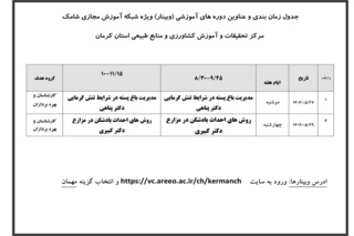 برگزاری وبینارهای آموزشی در مرکز کرمان