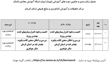 برگزاری وبینارهای آموزشی در مرکز کرمان