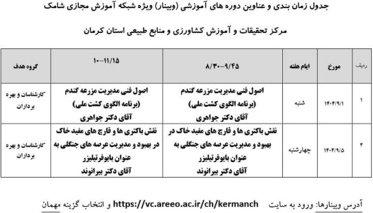 برگزاری وبینارهای آموزشی در مرکز کرمان