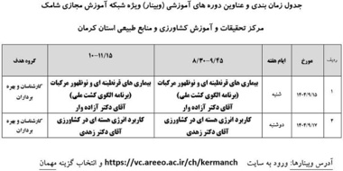 برگزاری وبینارهای آموزشی در مرکز کرمان