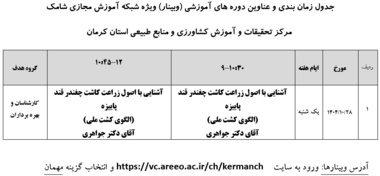 برگزاری وبینار آموزشی در مرکز کرمان