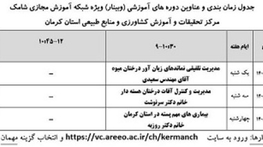 برگزاری وبینارهای آموزشی در مرکز کرمان