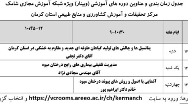 برگزاری وبینارهای آموزشی در مرکز کرمان