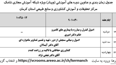 برگزاری وبینارهای آموزشی در مرکز کرمان